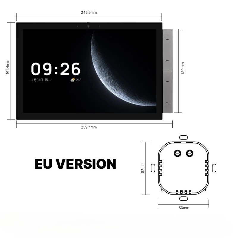 Smart Home Control Panel 10Inch Multilingual Touch Screen Built-In Bluetooth Zigbee Gateway Multifunction Scene Switch WIFI