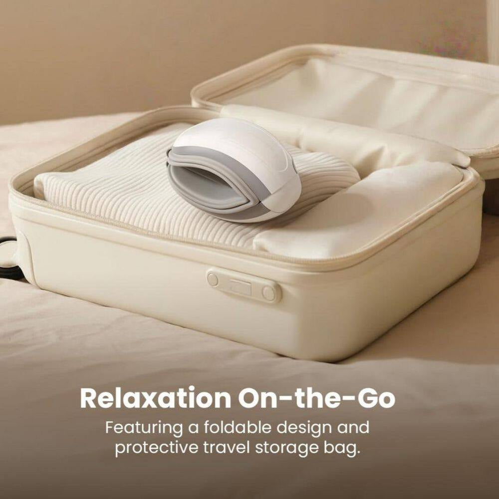 Grey Eye Massager, Heated Eye Mask for Migraines with Music, Smart Migraine Massager Reduce Dry Eyes Improve Sleep