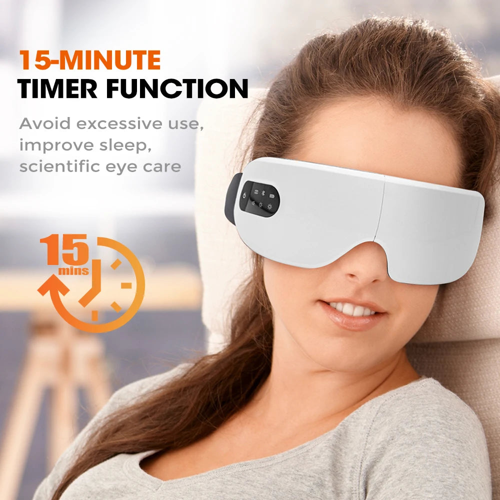 Smart USB Rechargeable Electric Eye Massager Air Pressure Hot Compress Massage Glasses Foldable Bluetooth Music Eyes Massage