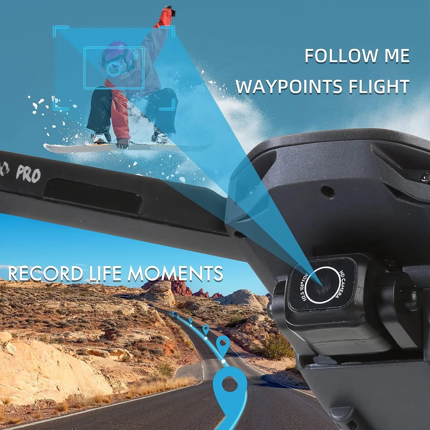 HHD Drone with 4K Camera for Adults and Beginners, 5G Wifi Transmission, 40 Minutes Flight Time,Black